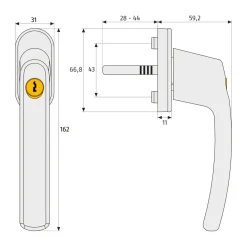 Abus Fenstergriff FG210S abschließbar