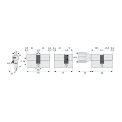 Abus Profilzylinder D6XNP 35/35 mm