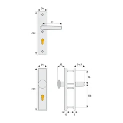 Abus Schutzbeschlag KLN 314 F1 beidseitig