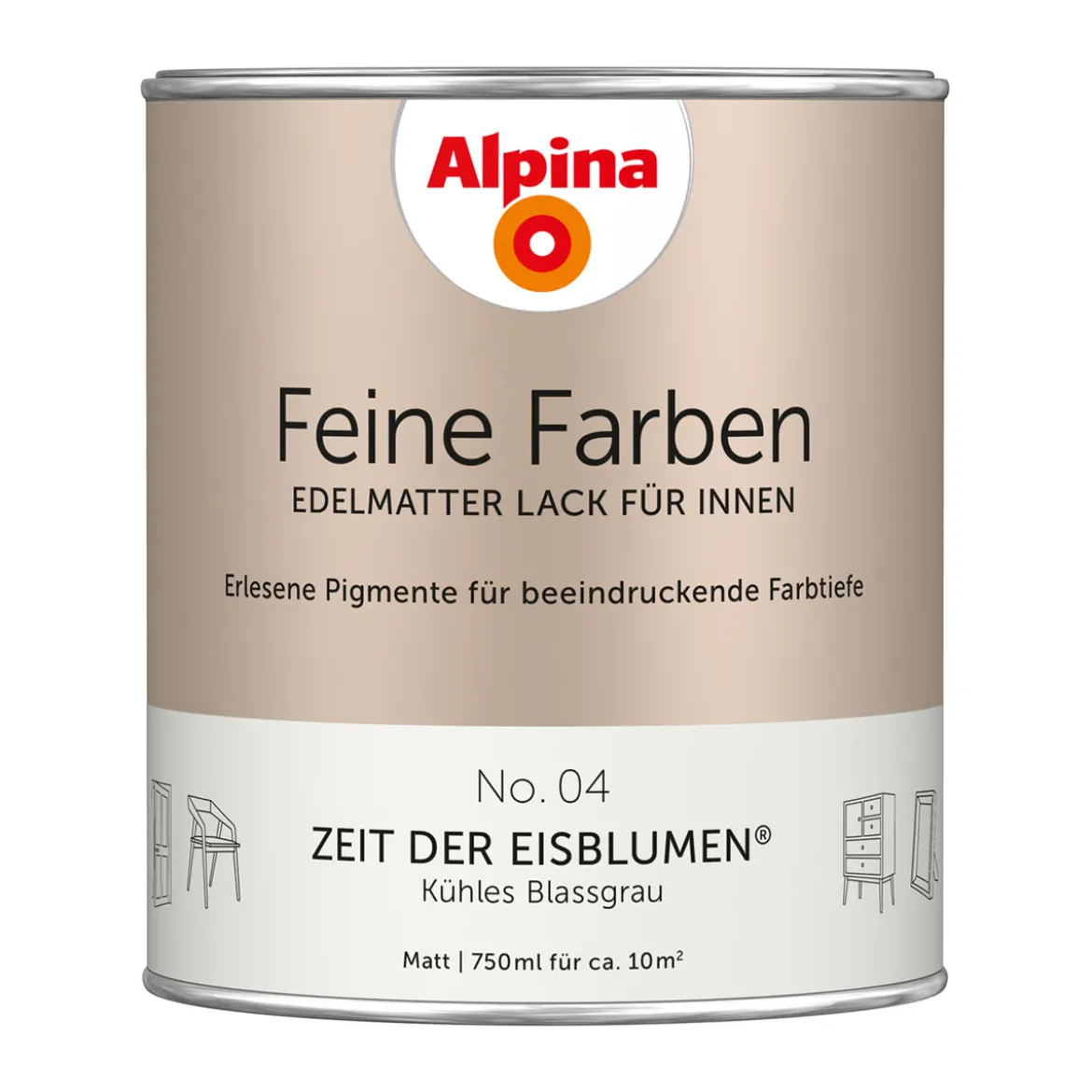 AlpinaBuntlack Feine Farben Lack No 04 Zeit der Eisblumen edelmatt 750ml