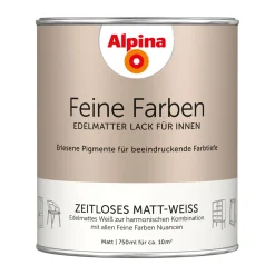 AlpinaBuntlack Feine Farben Lack Zeitloses Matt-Weiss 750ml