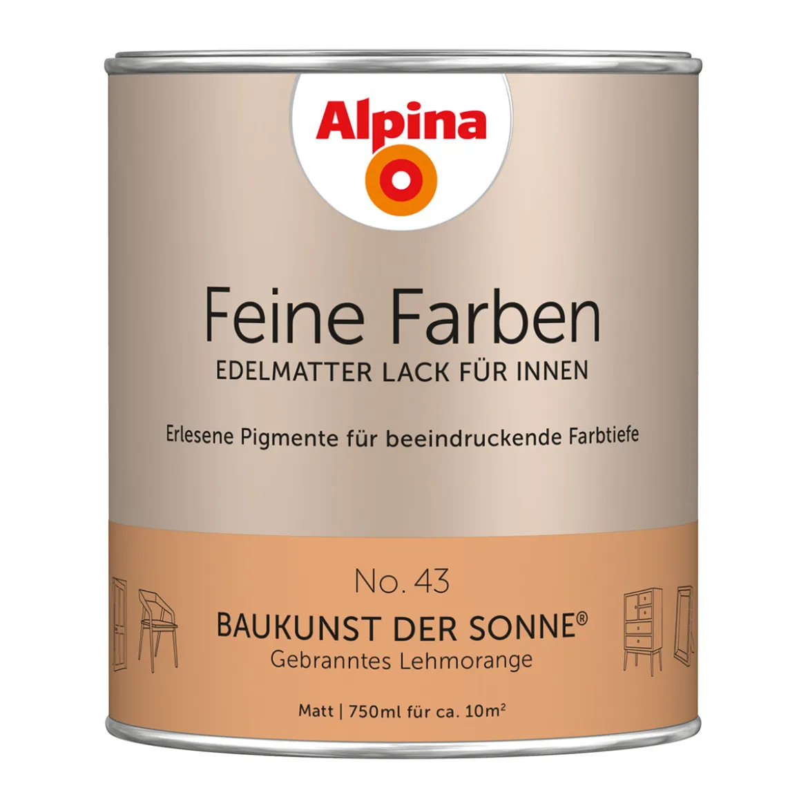 AlpinaBuntlack Feine Farben Lack No 43 Baukunst der Sonne edelmatt 750ml