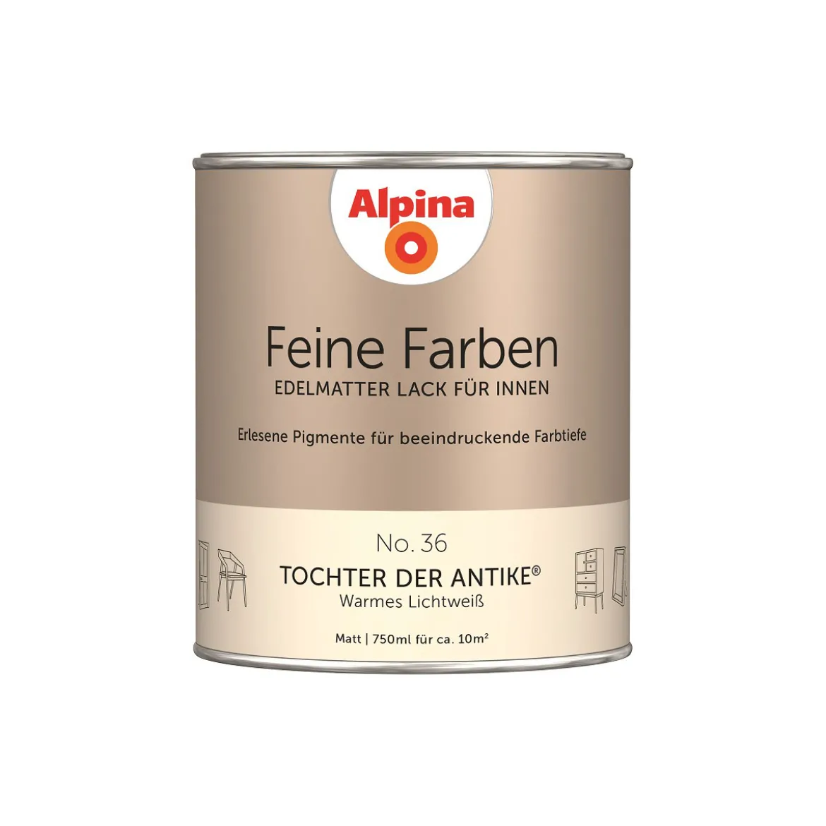 AlpinaBuntlack Feine Farben Lack No 36 Tochter der Antike edelmatt 750ml
