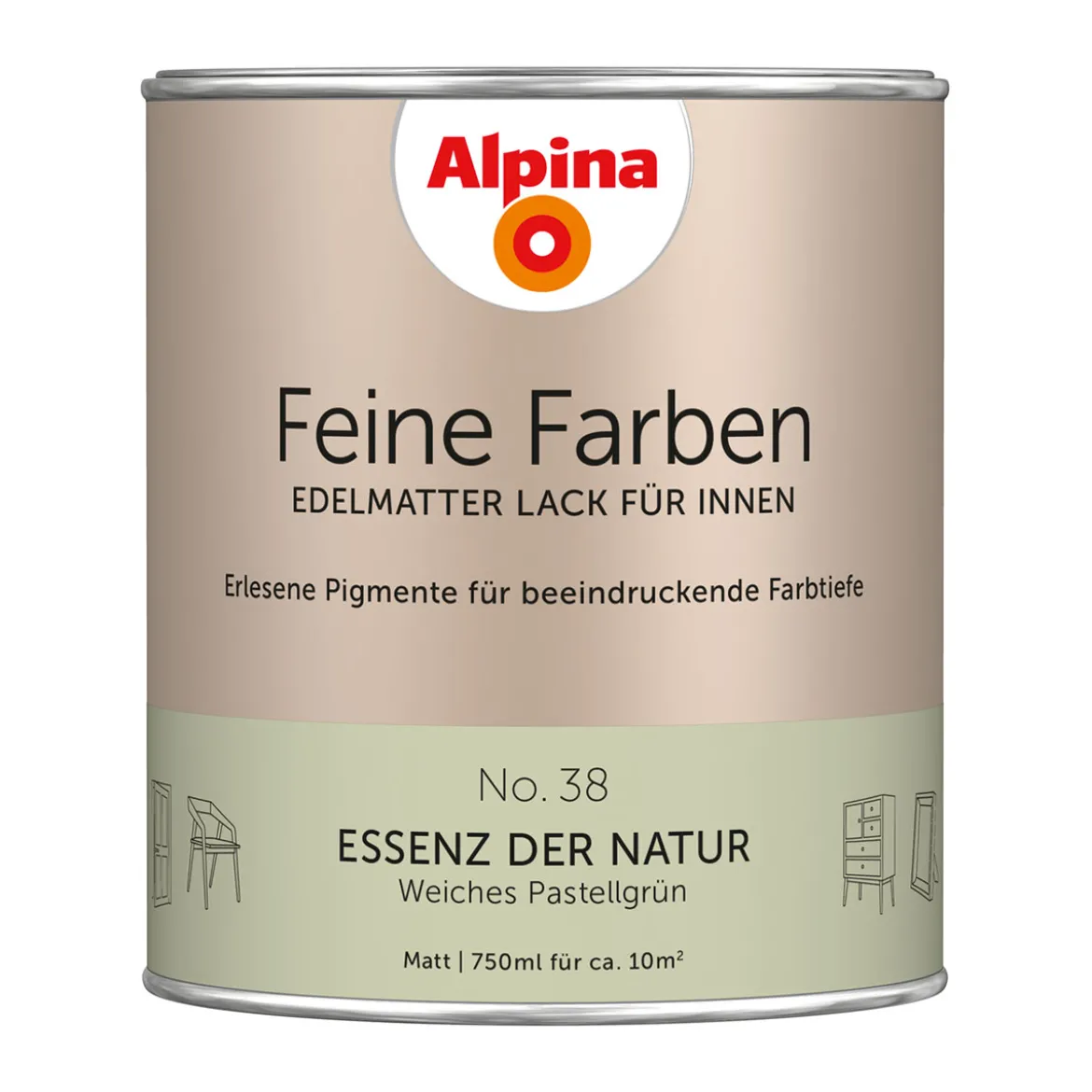 AlpinaBuntlack Feine Farben Lack No 38 Essenz der Natur edelmatt 750ml