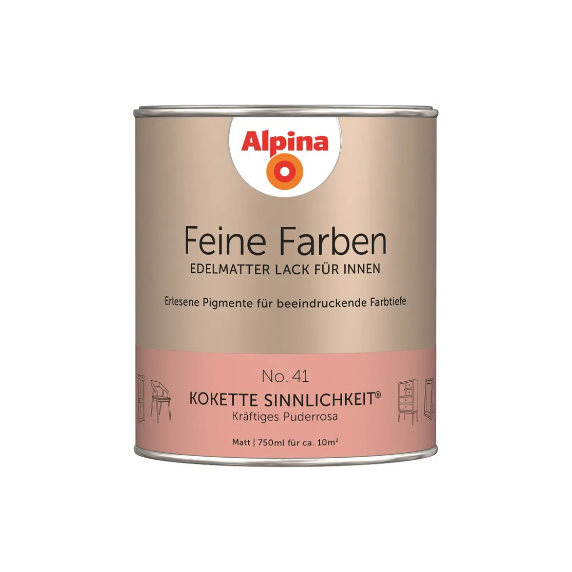 AlpinaBuntlack Feine Farben Lack No 41 Kokette Sinnlichkeit edelmatt 750ml