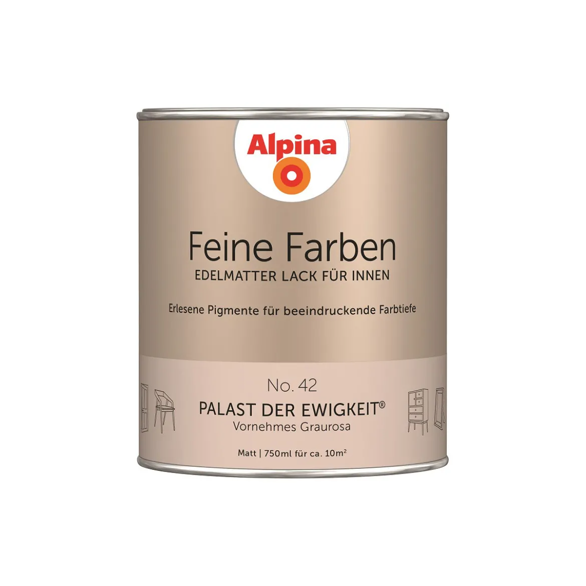 AlpinaBuntlack Feine Farben Lack No 42 Palast der Ewigkeit edelmatt 750ml