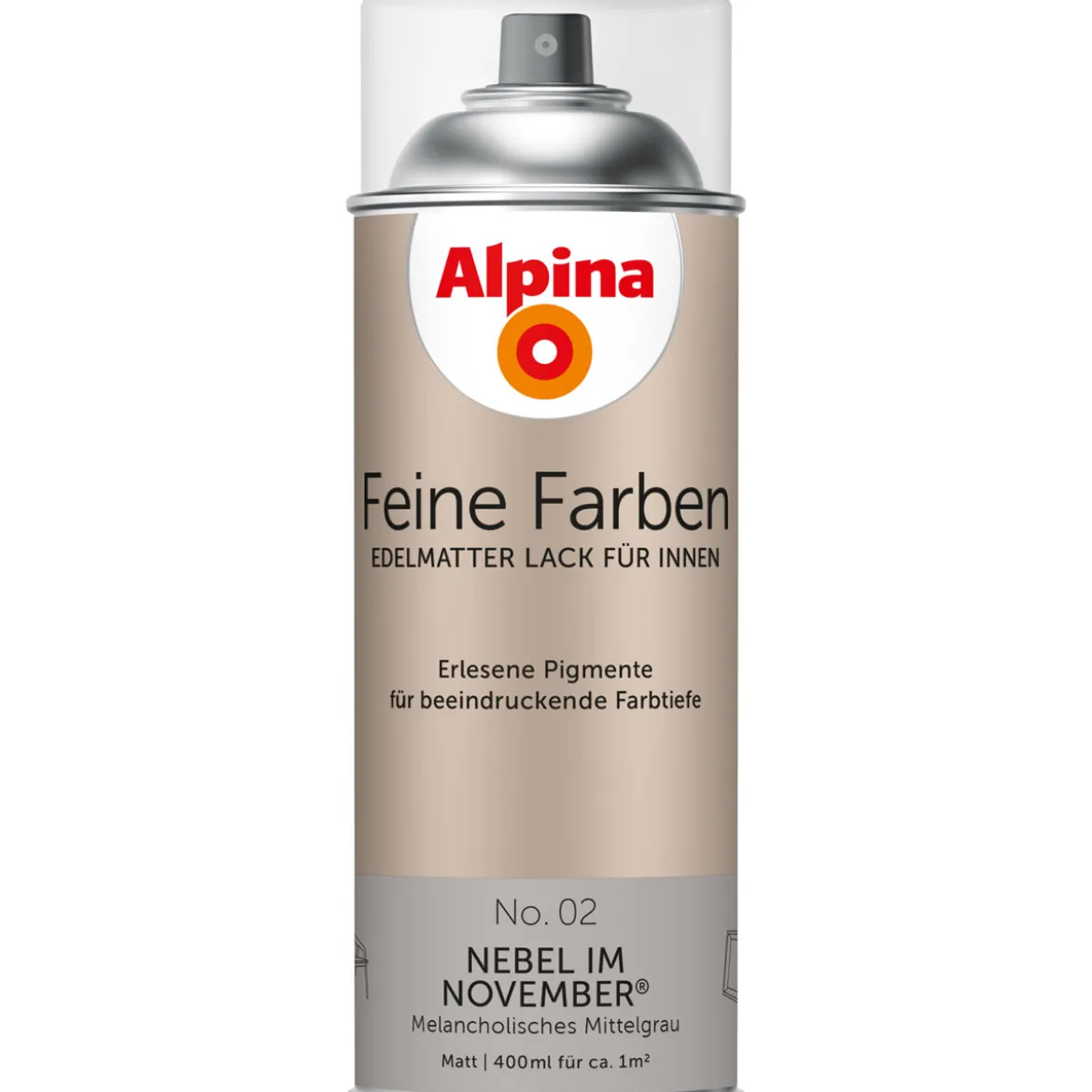 AlpinaBuntlack Feine Farben Sprühlack No 02 Nebel im November edelmatt 400ml