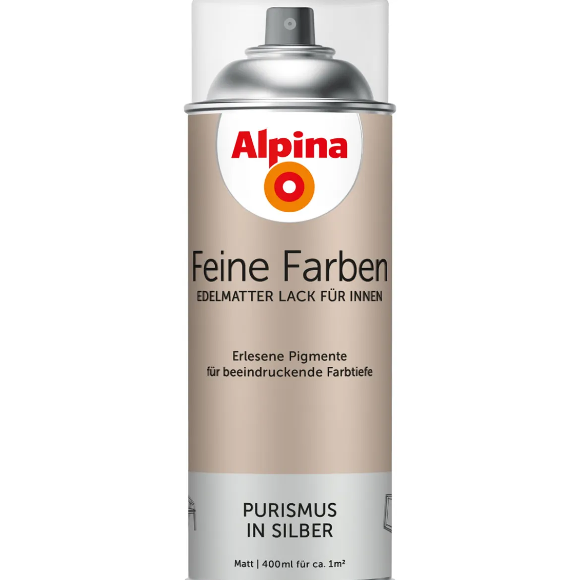 AlpinaBuntlack Feine Farben Sprühlack Purismus in Silber 400ml
