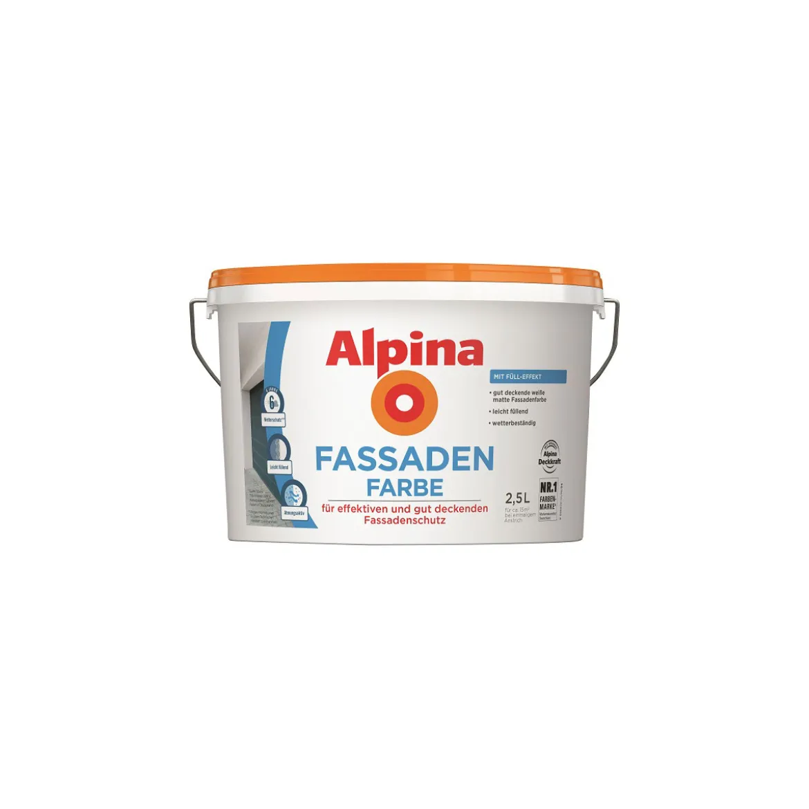 Alpina Fassadenfarbe Weiß Matt 2,5 L