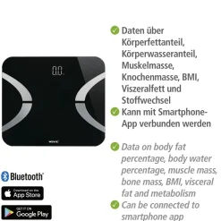 Analysewaage LED BT 30x26cm, schwarz