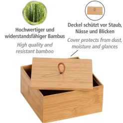 Badbox mit Deckel M Mod. Terra, Bambu