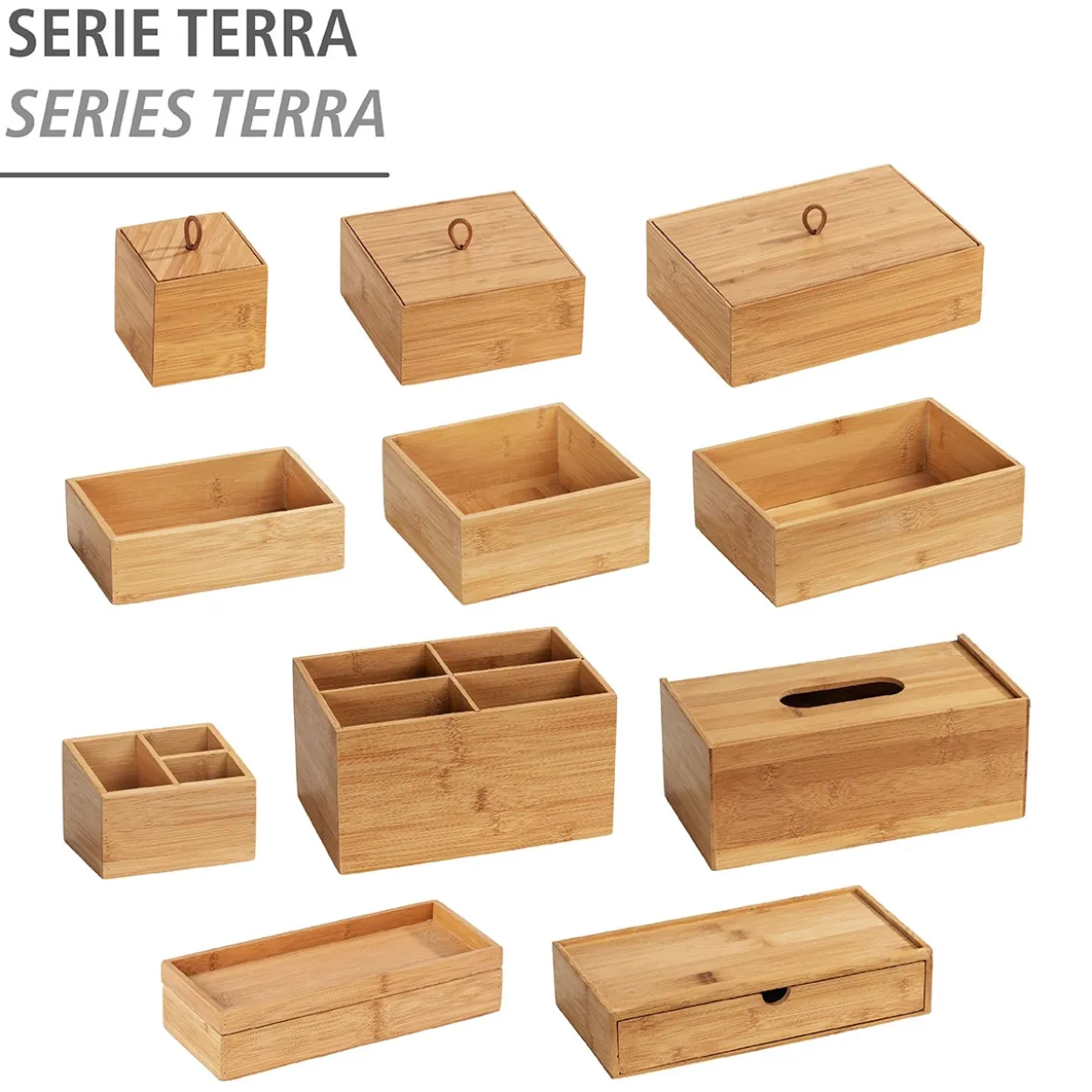Badbox mit Deckel M Mod. Terra, Bambu
