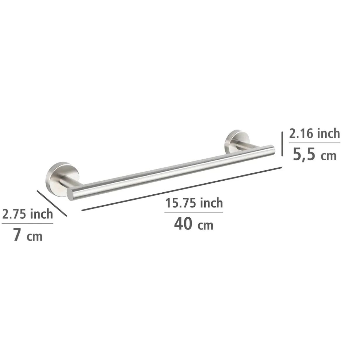 Badetuchstange 40 cm , Bosio Edelst.matt