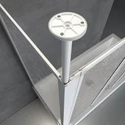 Badewannenaufsatz 3-teilig mit Seiten-wand und Deckenstütze 1288x1400mm T750mm