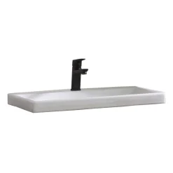 BADMOBIL Keramikwaschtisch CRAFT 64 x 5 x 37 cm ohne Überlauf weiß