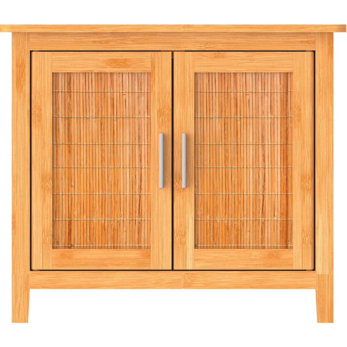 Bambus Waschbeckenunterschrank mit 2Tueren, BxHxT 67x60x28cm