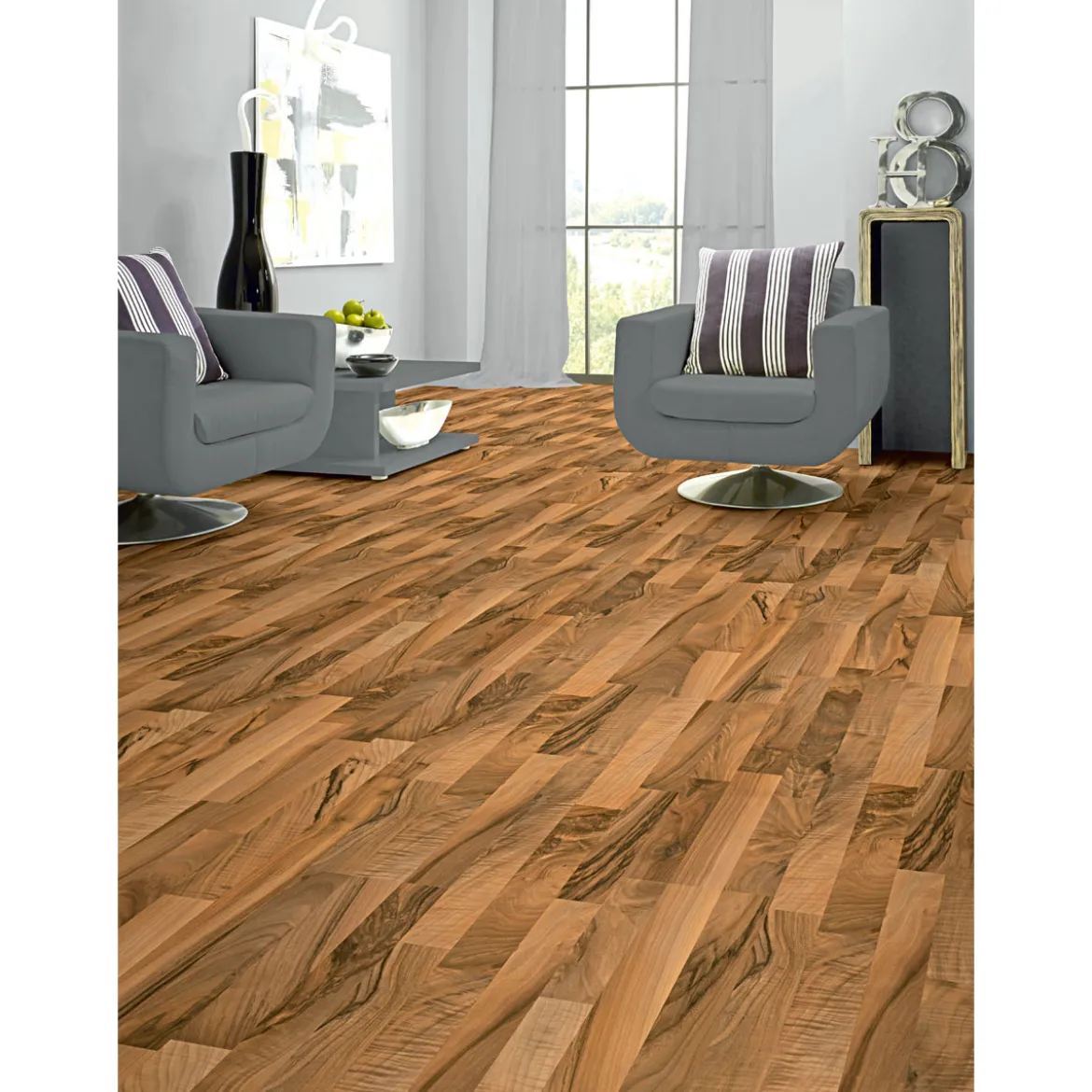 Basic Laminatboden Nussbaum 137,6 x 19,3 cm