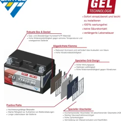 Batterie GEL YTX12-BS 12Ah 240A