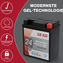 Batterie GEL YTX7L-BS 7Ah 160A