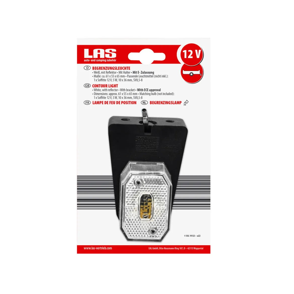 Begrenzungsleuchte weiss mit Halter