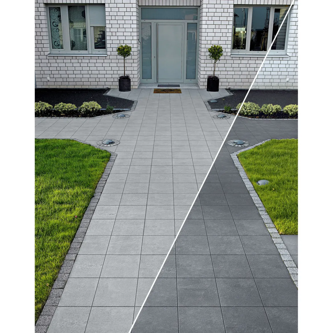 Beton Gehwegplatte Anthrazit 30x30x4 cmmit Fase