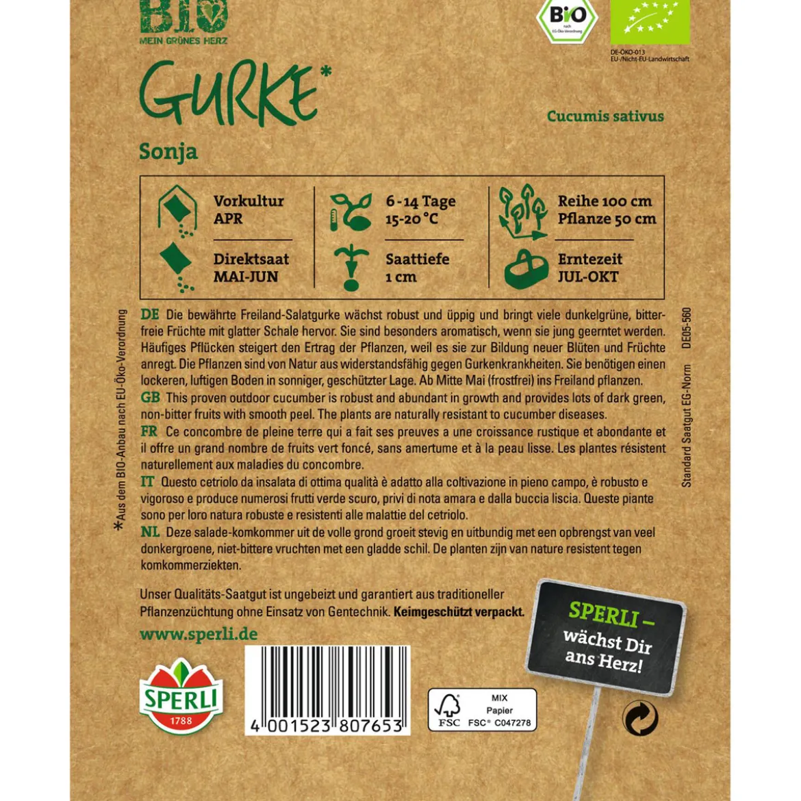 Bio-Salatgurke 30 cm