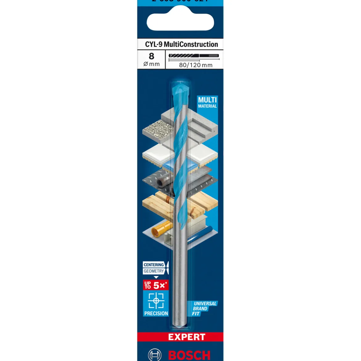 Bosch ProfessionalExpert CYL-9 MultiConstruction Bohrer 8 x 80 x 120 mm d 7,2 mm