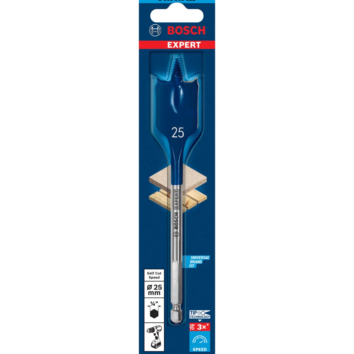Bosch ProfessionalExpert SelfCut Speed Flachfräsbohrer 25 x 152 mm