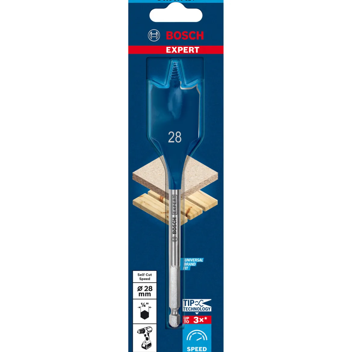 Bosch ProfessionalExpert SelfCut Speed Flachfräsbohrer 28 x 152 mm