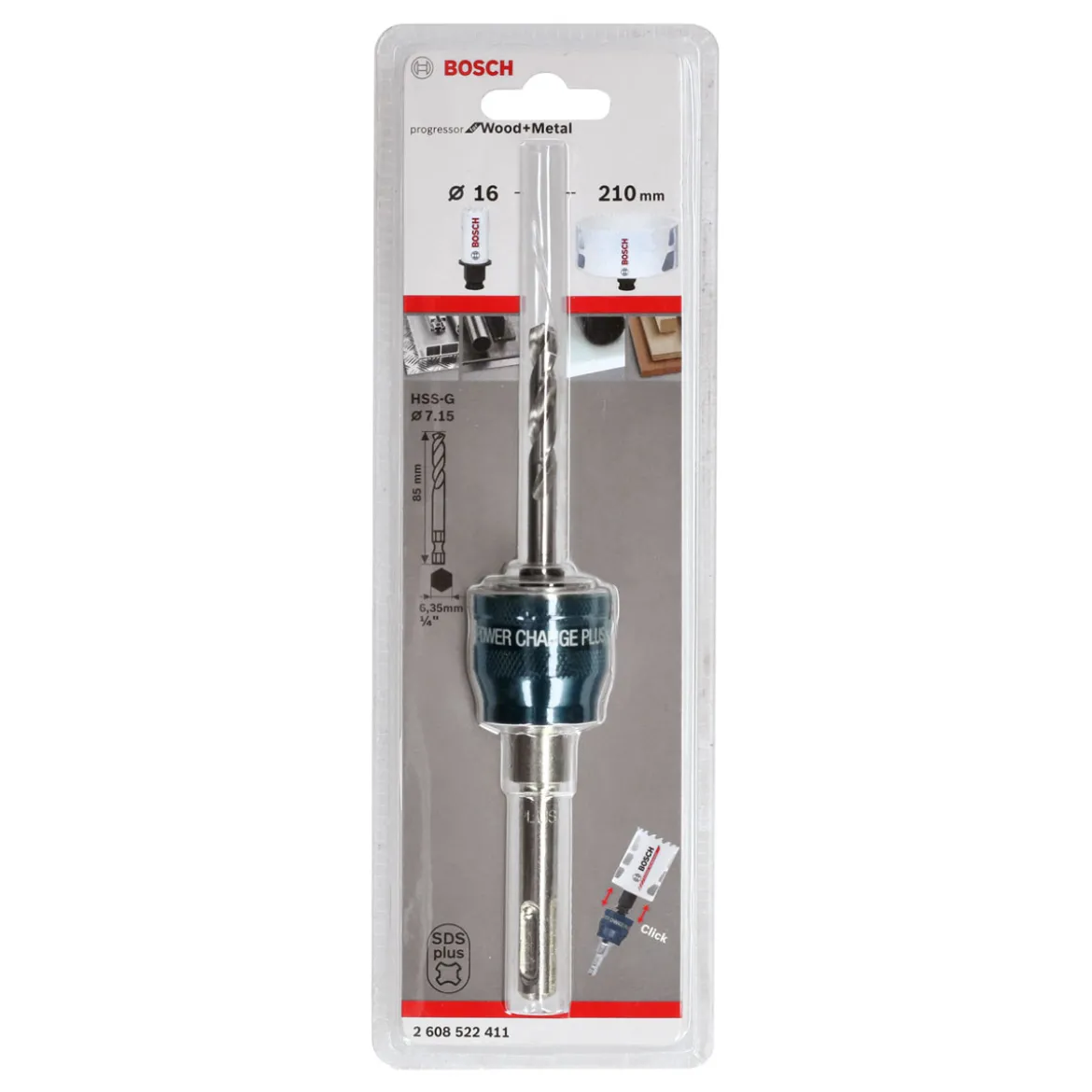 Bosch ProfessionalPC Plus-Adapter SDS plus Bohrer HSS-G Durchmesser 7,15 x 85 mm