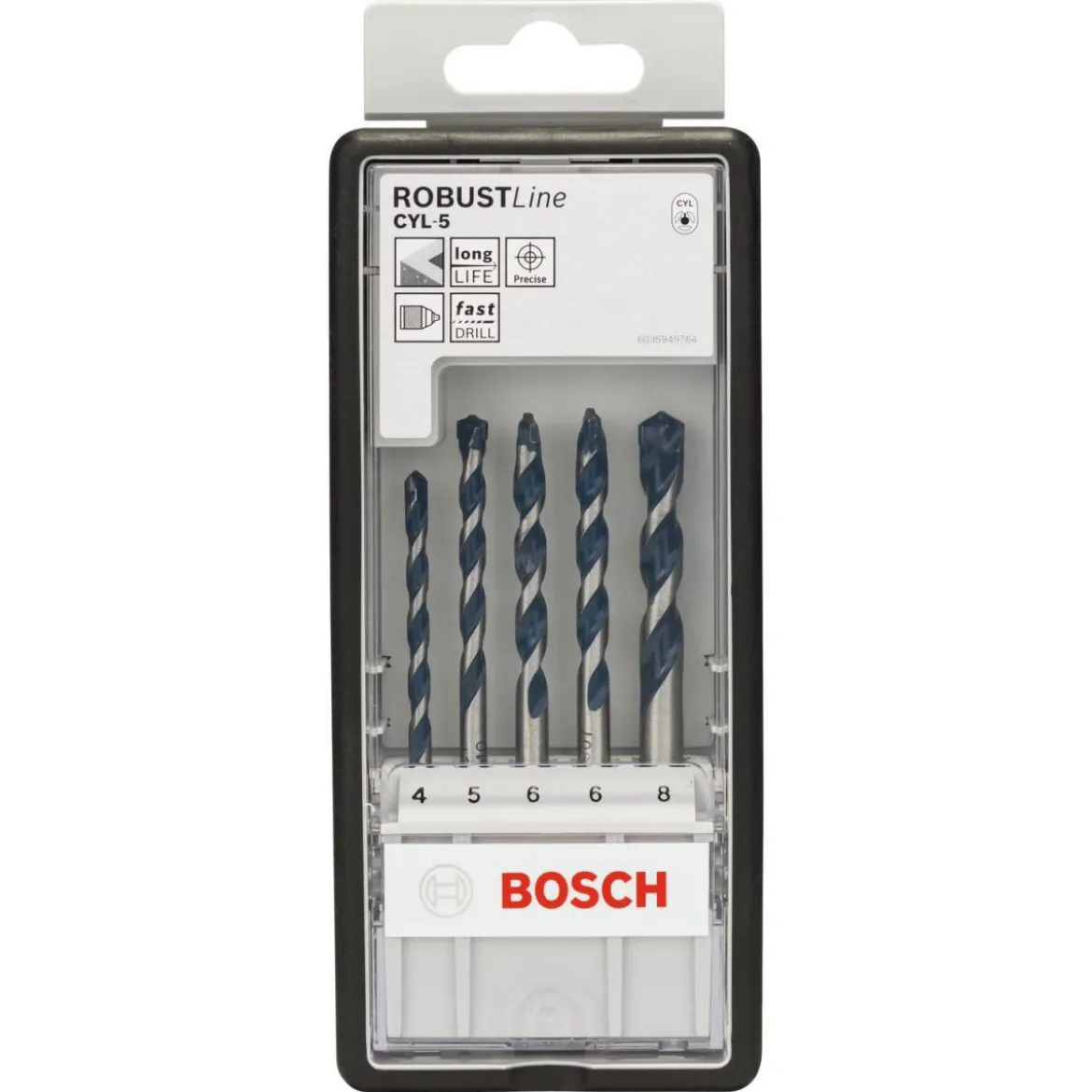 Bosch Professional5-teiliges CYL-5 Betonbohrer-Set Robust Line 4–8 mm