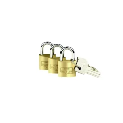Burg Wächter Vorhängeschloss-Set Trio 222 30 49,4 30 x 49,4 x 11,7 mm Messing