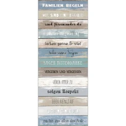 Canvas-Art Familienregeln 30 x 80 cm