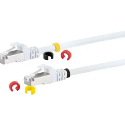 CAT7 Netzwerkkabel S/FTP 3Farbclips 1,0mweiss