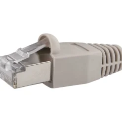 CAT6 Netzwerkstecker 10St. mit Kabel-Fuehrung grau