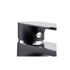 Cornat Waschtischarmatur-Set Edition Black, Druck-Ablauf, Farbe: Schwarz/Chrom