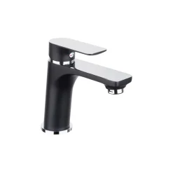 Cornat Waschtischarmatur-Set Edition Black, Druck-Ablauf, Farbe: Schwarz/Chrom