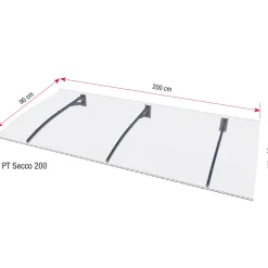 DURABIL Pultvordach Typ PT Secco 200200x90x22 cm