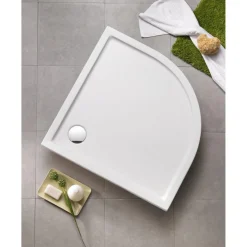Duschwanne Viertelkreis 90x90/3 cm weiss