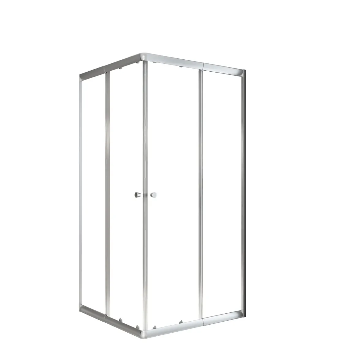 Eckeinstieg 4-teilig silber klar hell1800x750-900x750-900 3-/4-mm ESG