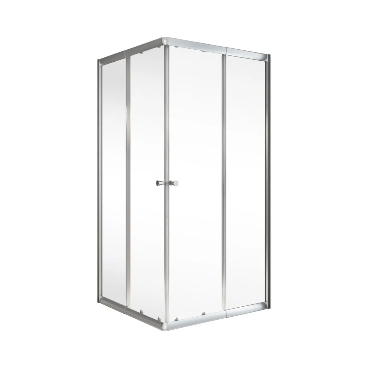 Eckeinstieg 4-teilig silber klar hell1800x750-900x750-900 3-/4-mm ESG
