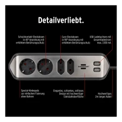 estilo Eck-Steckdosenleiste 4-fachEdelstahl