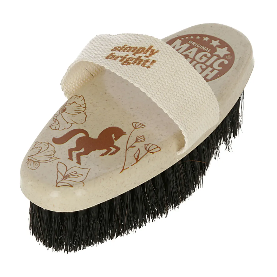 Fellglanzbürste Water Lily mit Rosshaar 17 x 8 cm beige-schwarz