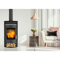 Fireplace Kaminofen Borneo 6kWStahl Anschl. oben 150mm