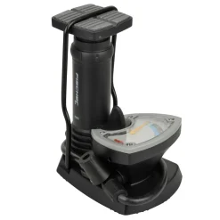 Fischer Bikes Fuß-Standpumpe mit Manometer und Adapter schwarz
