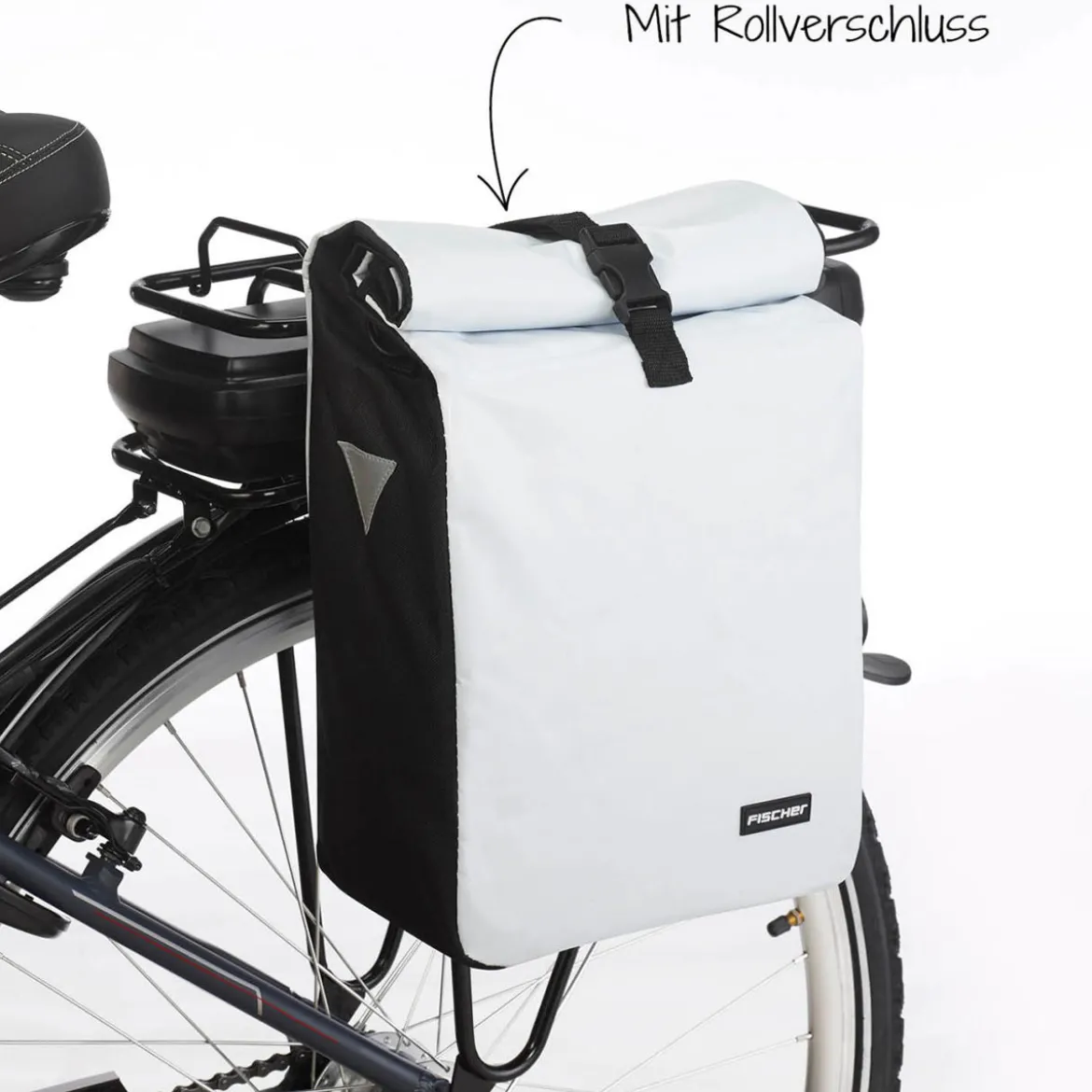Fischer Bikes Gepäckträgertasche Kurier weiß