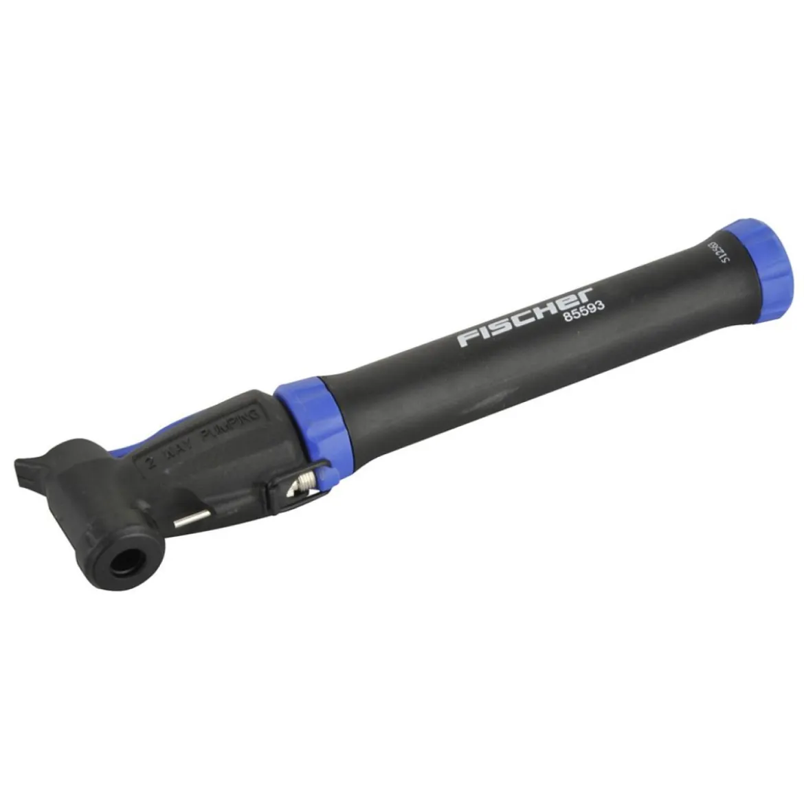 Fischer Bikes Mini-Pumpe mit Doppelhub reversibel silber