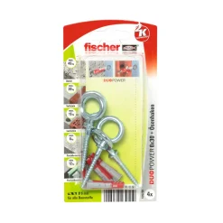 FischerDübel DuoPower 6 x 30 mm mit Ösenhaken 4 Stück