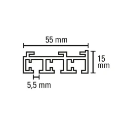 Flächenvorh-Sch. 3lfg Atlanta alu 160cm