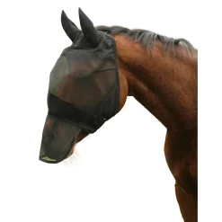 Fliegenschutzmaske Pony schwarz mit Fleecepolsterung
